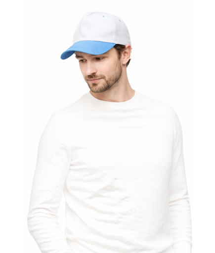 Promosyon Şapka Polyester Şapka - Mavi Beyaz Şapka